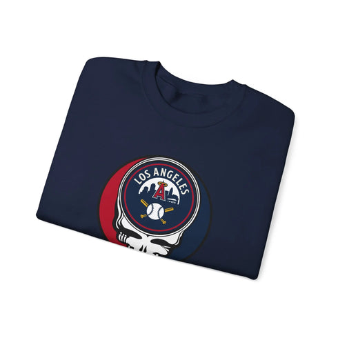 Grateful Dead - Los Angeles Angels Stealie Grateful Dead Crewneck Sweatshirt - MLB - StealieShop